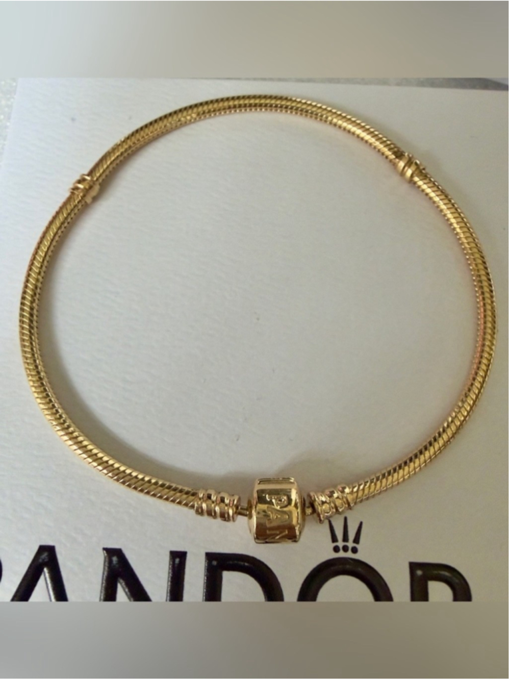 ❗️NEW❗️100% Authentic PANDORA Moments Snake Bracelet 14k Yellow Gold 9.3 Inches